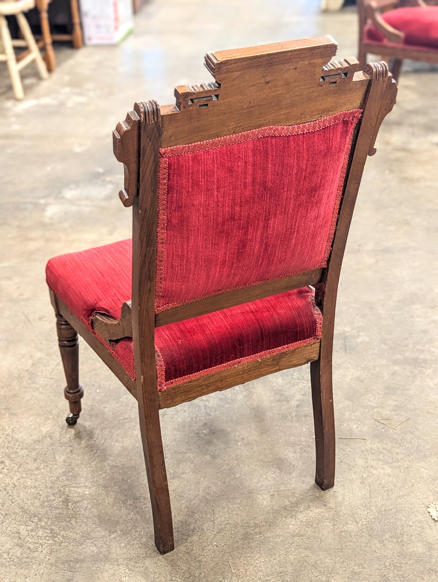 Victorian Red Velvet Chair