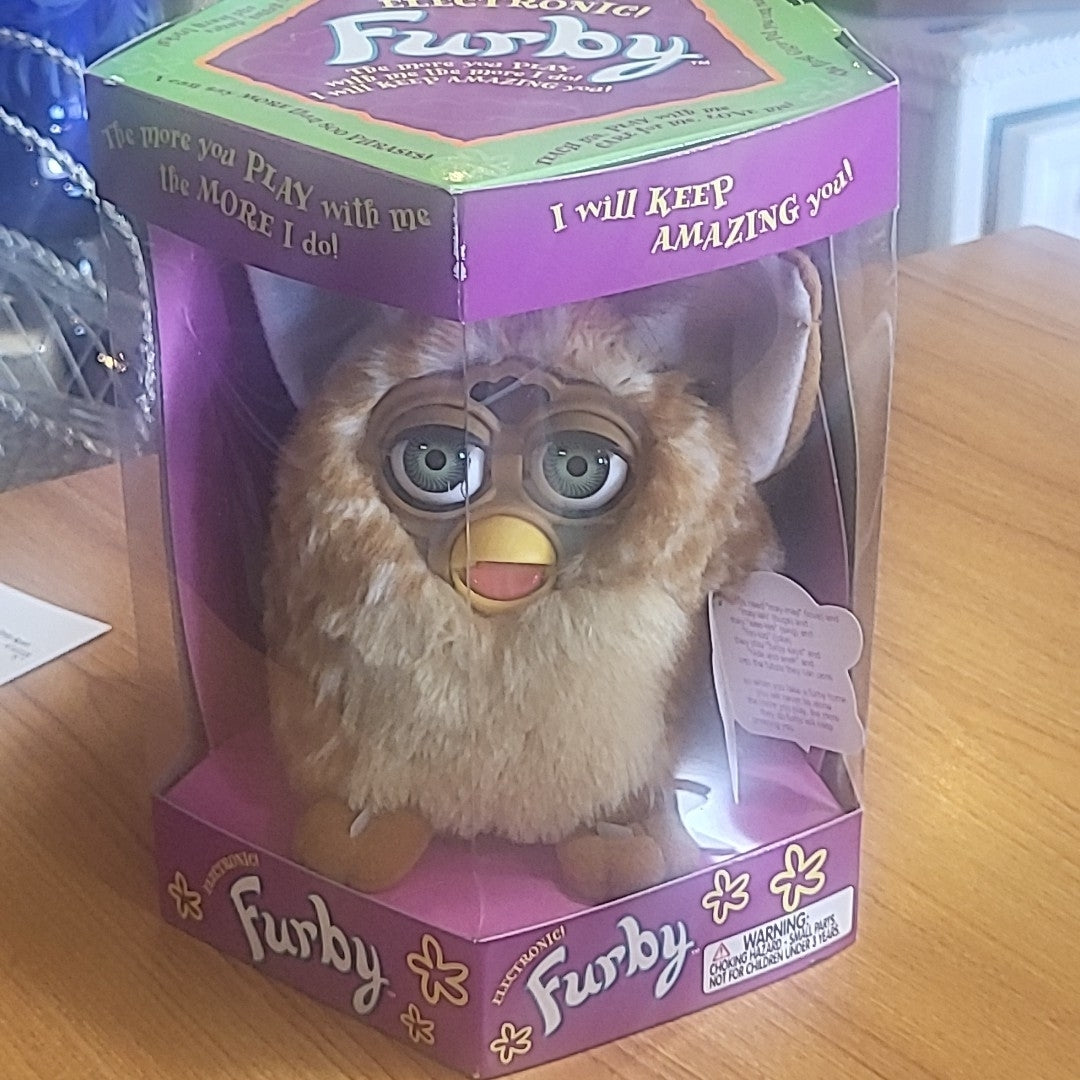 Toy - Tan and White Furby in Original Packaging