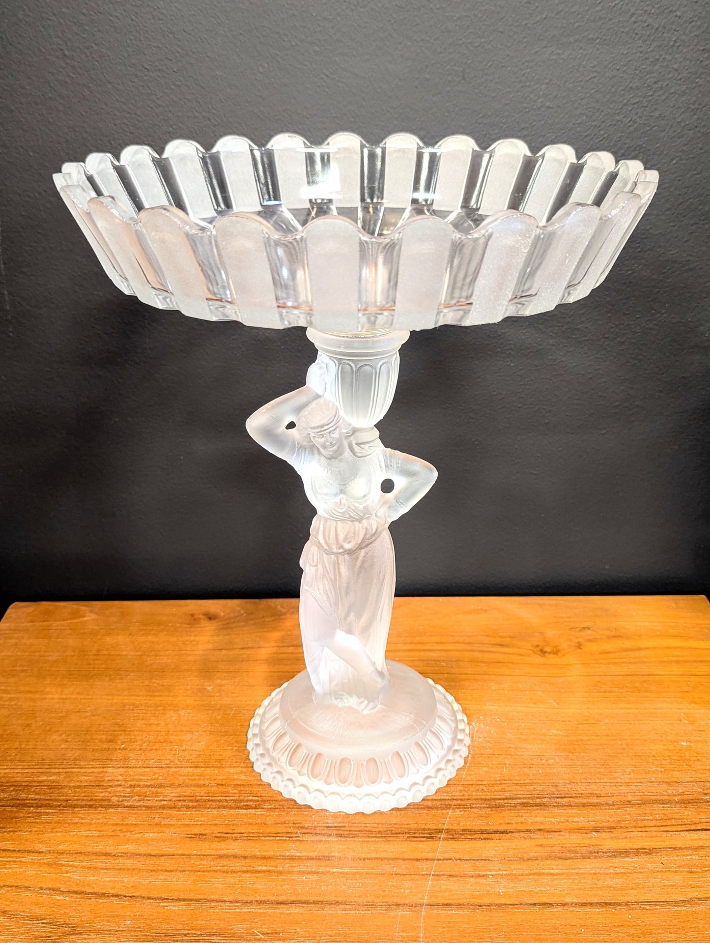 Fostoria Silver Mist 'Rebecca at the Well' Compote