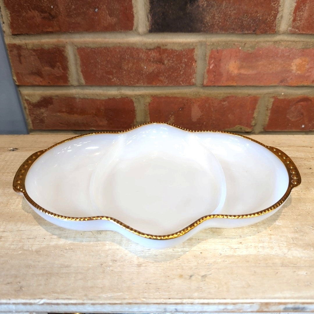 Fire King Milk Glass Serving Dish