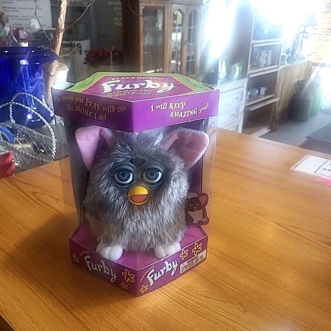 Gray and White Electronic Furby