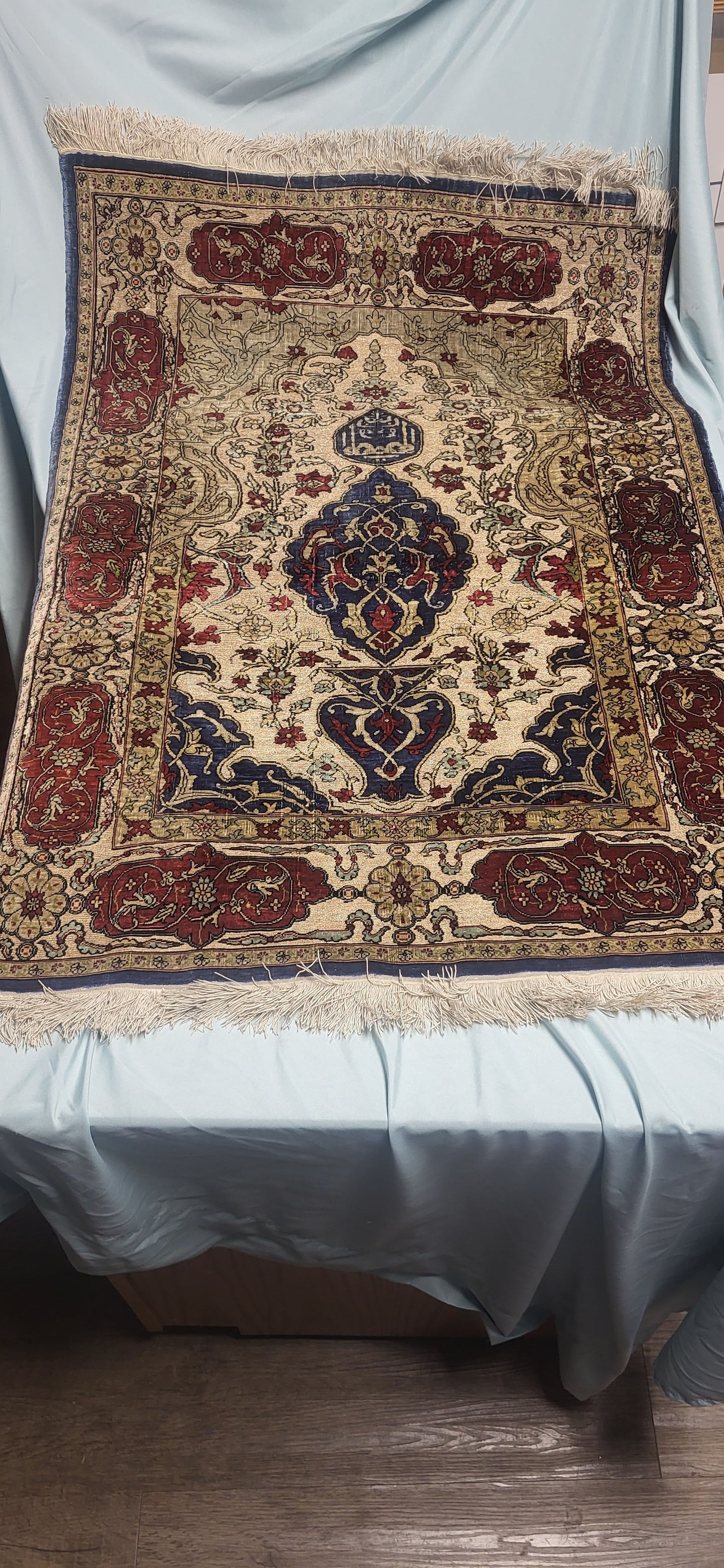 Hereke Designed Turkish Knot Multi Colored Silk and Gold on Silk Handmade Rug