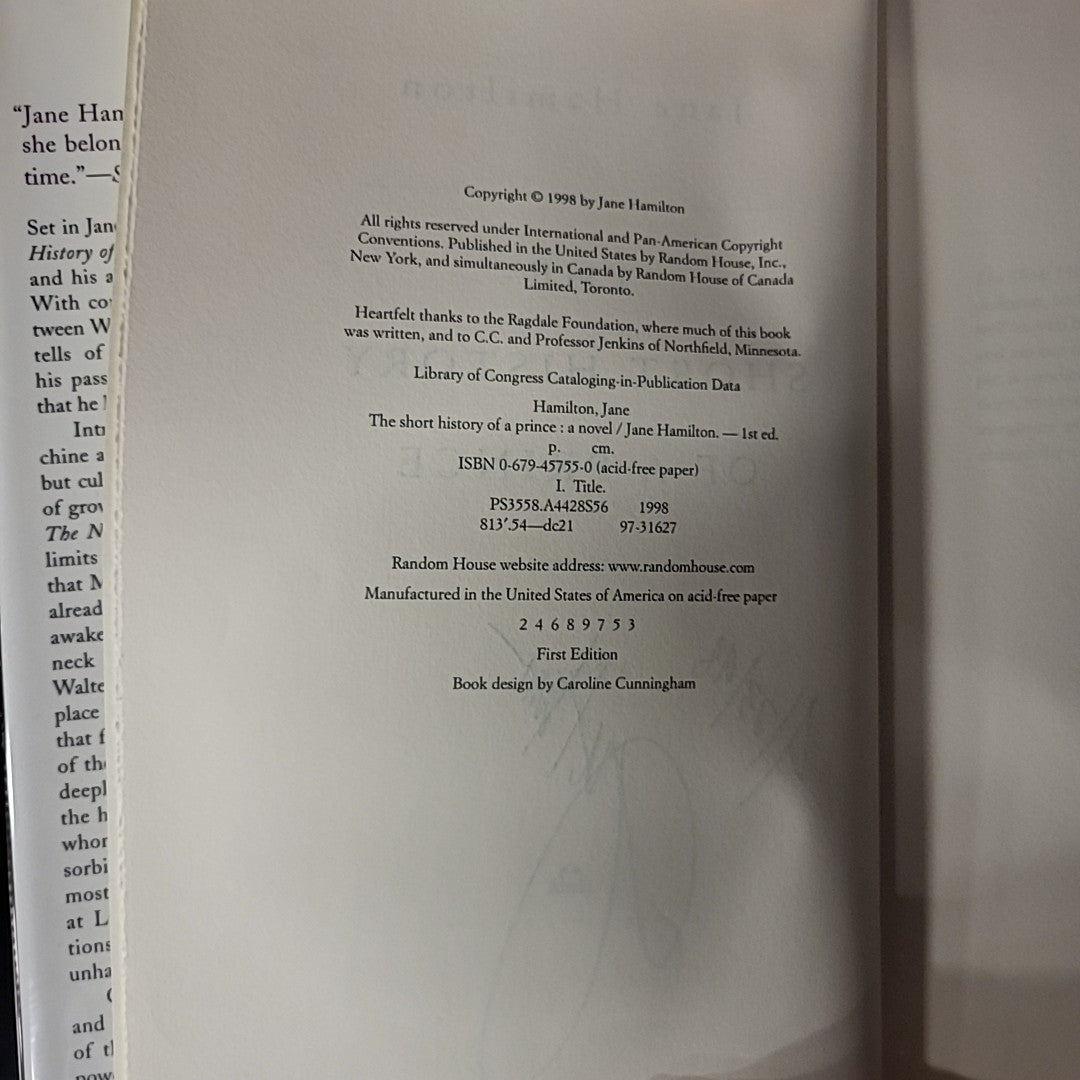 Jane Hamilton - Signed Novel