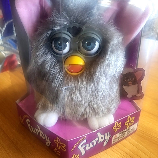 Gray and White Electronic Furby