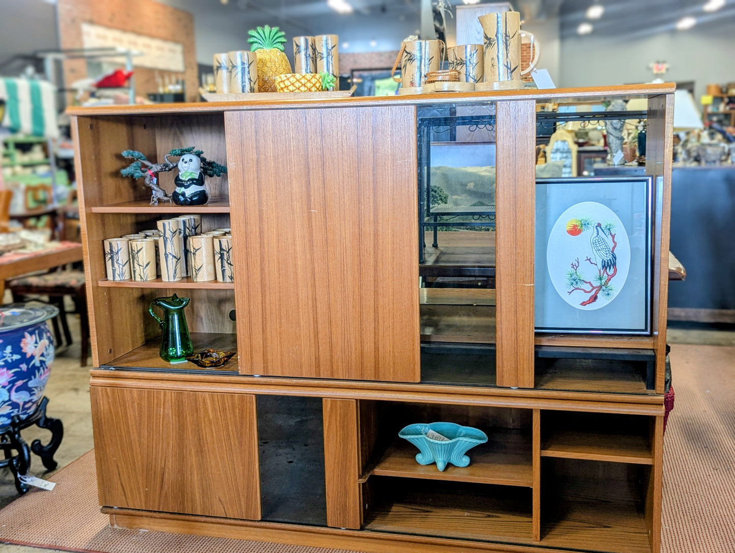 Teak Media Hutch