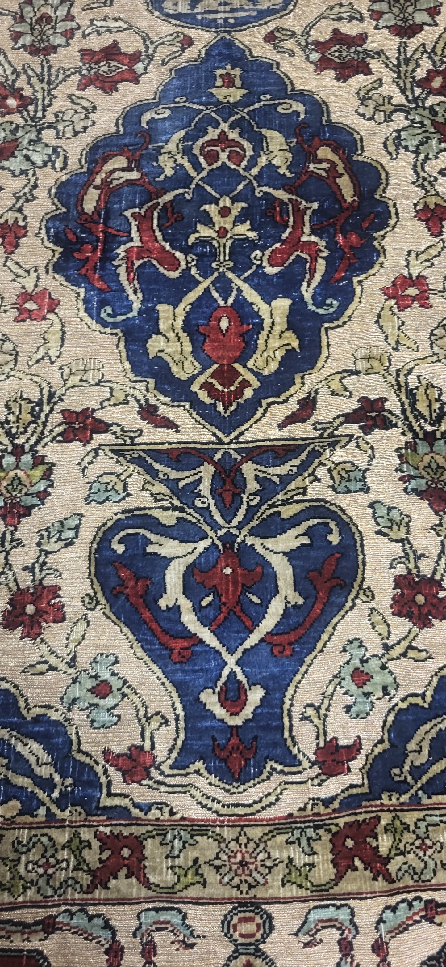 Hereke Designed Turkish Knot Multi Colored Silk and Gold on Silk Handmade Rug