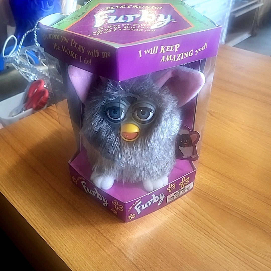 Gray and White Electronic Furby