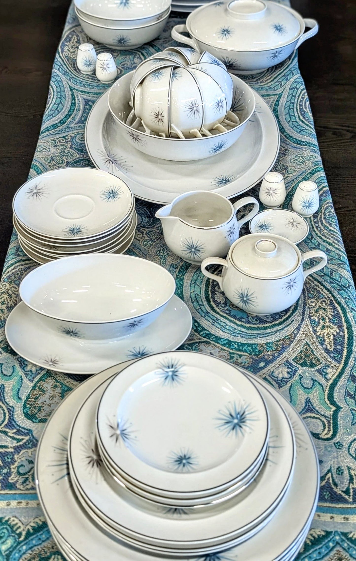 MCM Easterling 'Celestial Atomic Starburst' China Set