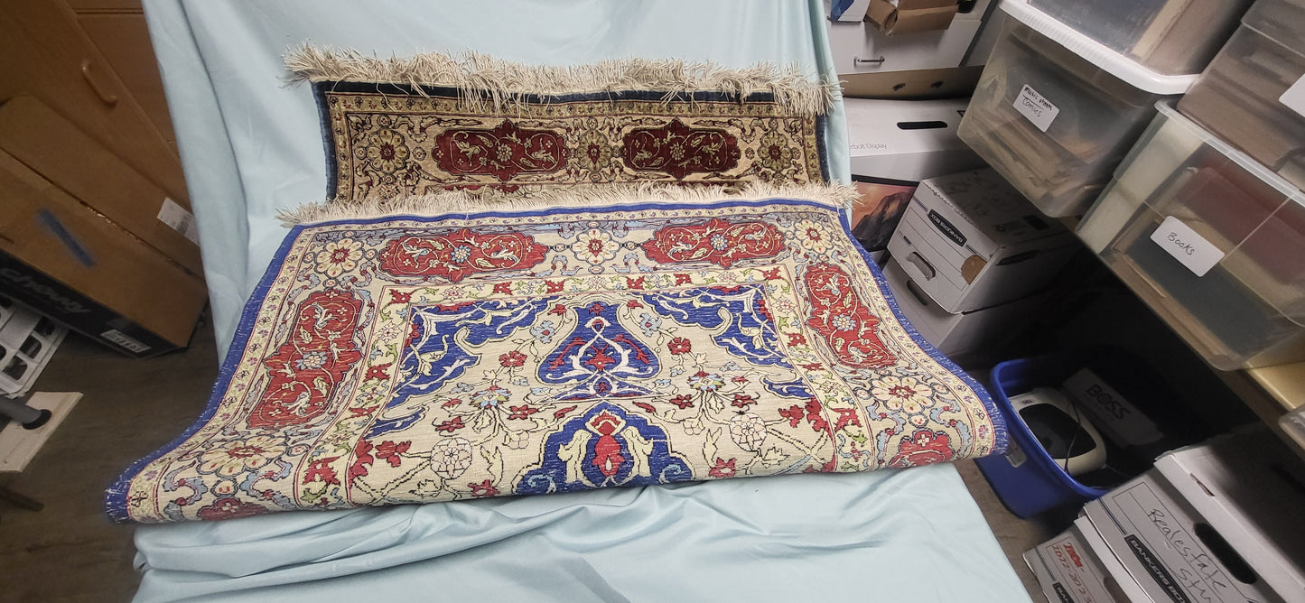 Hereke Designed Turkish Knot Multi Colored Silk and Gold on Silk Handmade Rug